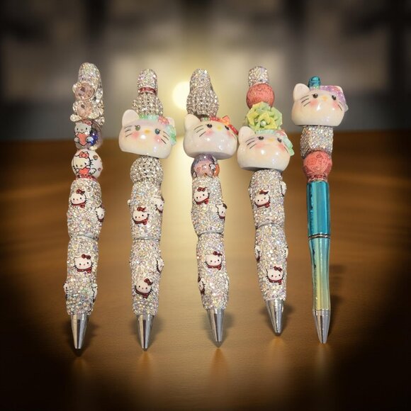 HELLO KITTY RHINESTONE PENS/BLACK INK~ NEW!! 7$ each - Picture 2 of 4